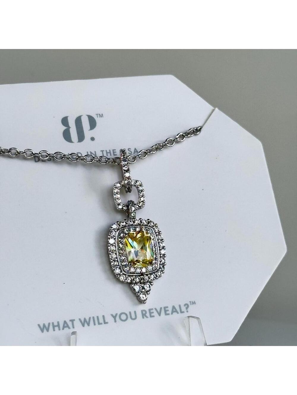 Bomb Party OG Necklace "Gleeful In The Sun" NK88110 Lemon CZ / Rhodium Plating